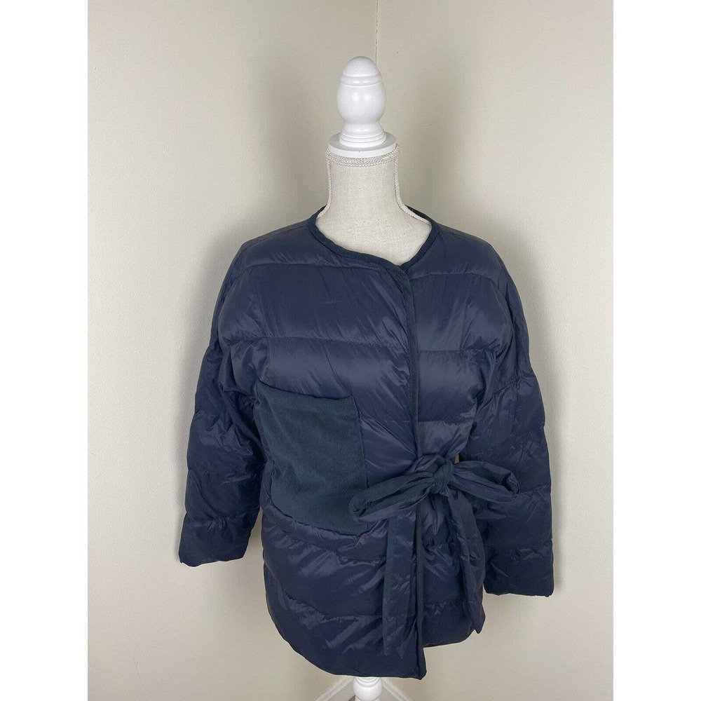 Ottod'ame Blue Jacket Coat Tie Front Size 42